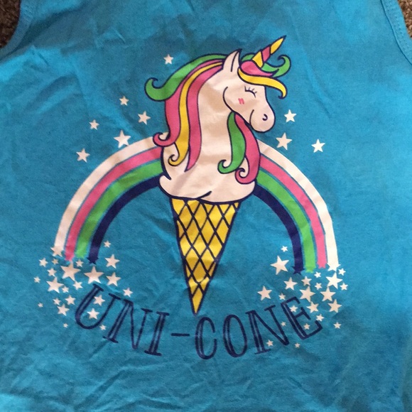 Girls blue unicorn tank top - Picture 3 of 3